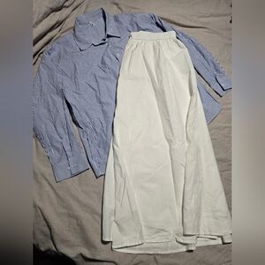 Blue Pinstripe Button-Up Shirt